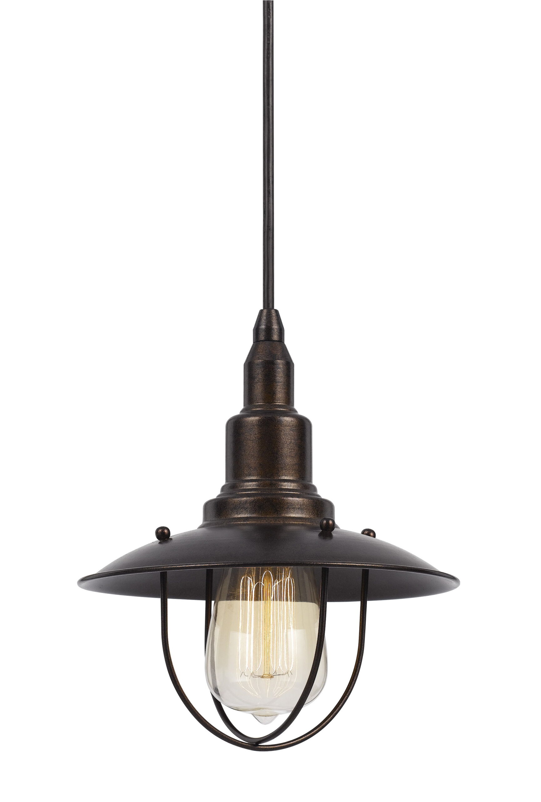 Allentown - 8.88" Height Metal Pendant - Dark Bronze