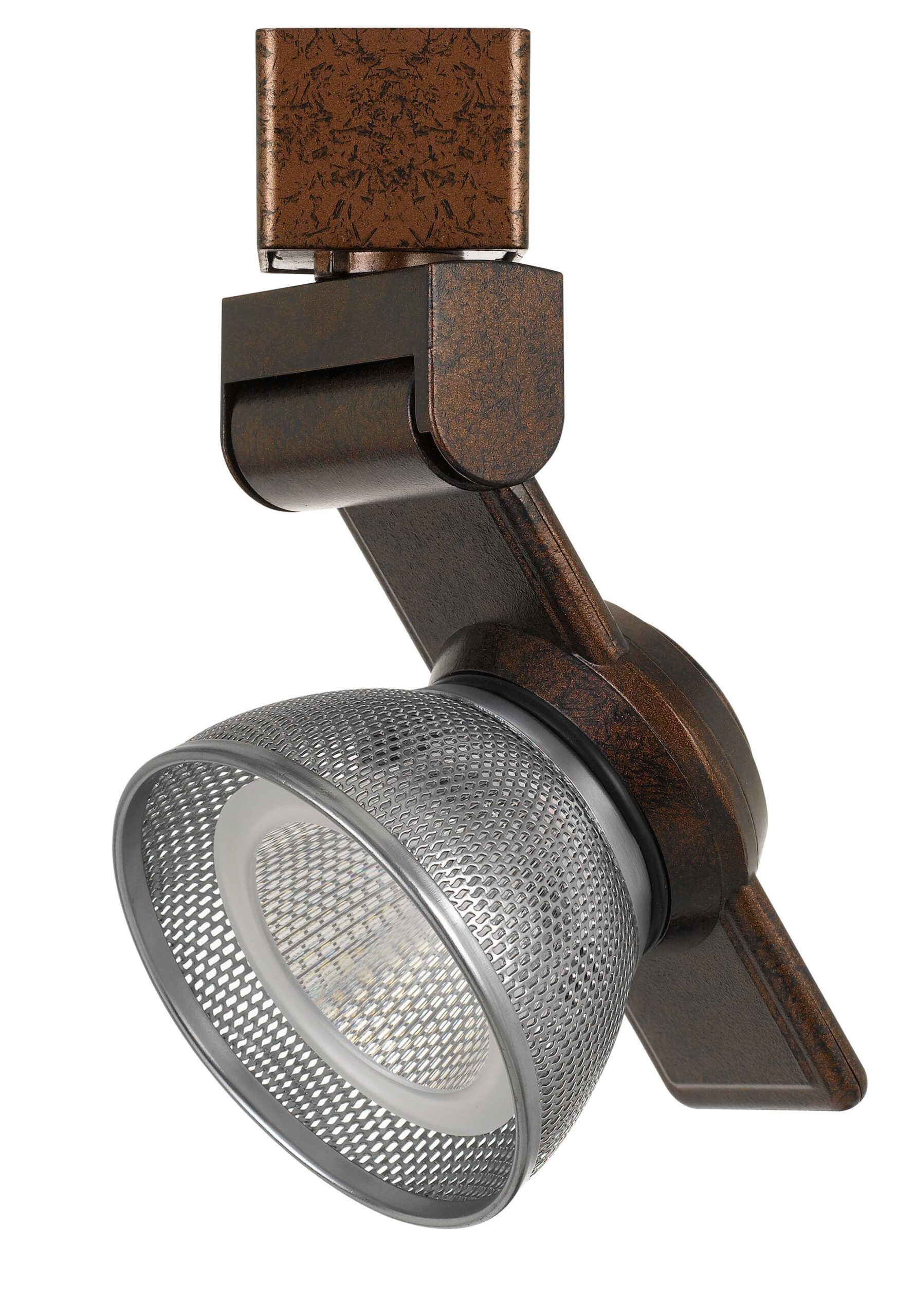 6" Height Metal Track Head - Rust & Brushed Steel - Mesh