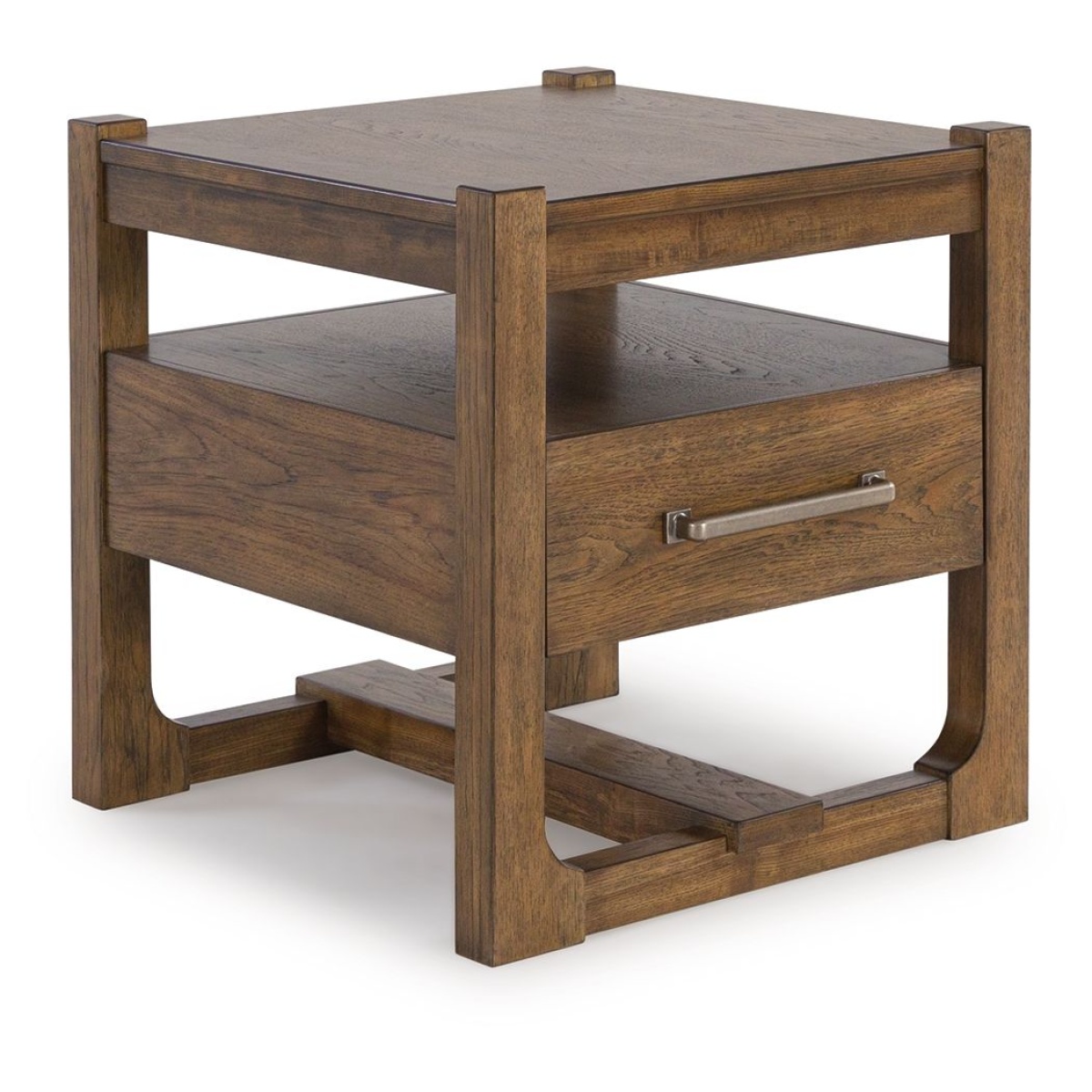 d80ffa40994bd75cfd542c9a472fb79a Cabalynn - Square End Table - Light Brown - Image 1