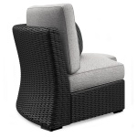 Beachcroft - Curved Corner Chair With Cushion - Black / Light Gray - Image 4