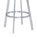 Saturn - 30" Bar Height Swivel Bar Stool - Gray / Brushed - Image 7