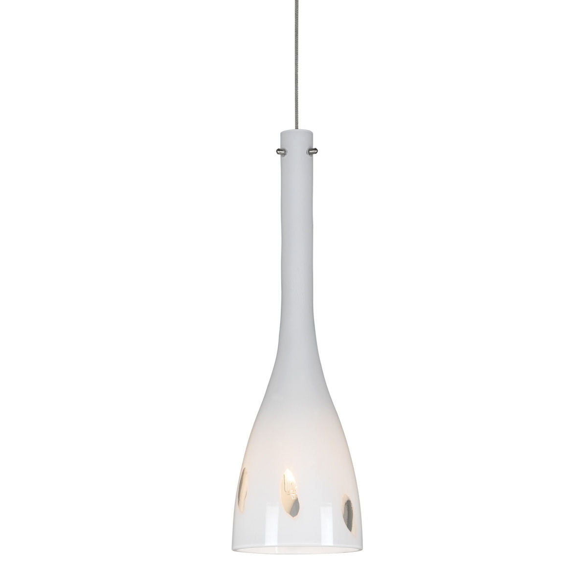 dc689853a41ebf23a87f9f6d3f89f938 13.8" Height Glass and Metal Pendant With Dark Bronze Cord - Image 1