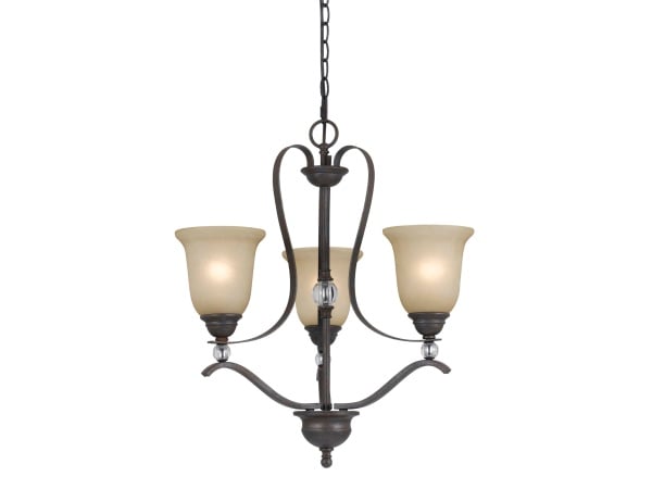 Riverton – 24″ Height Three Light Chandelier – Organic Black Chandeliers