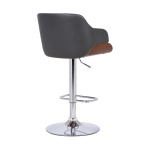 Toby - Adjustable Height Swivel Bar Stool - Walnut / Gray - Image 4