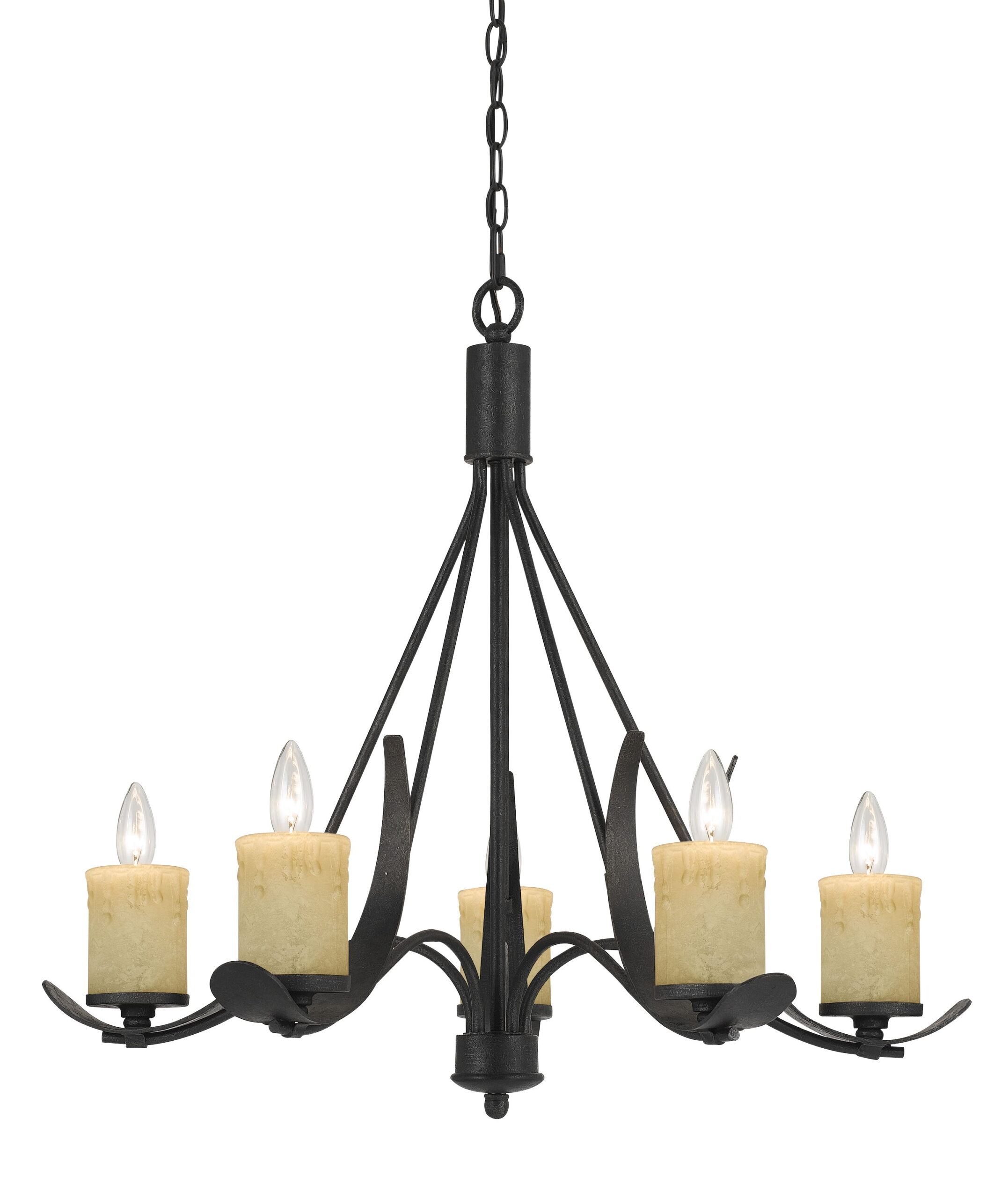 Morelis - 25.5" Height Metal Chandelier - Black Smith