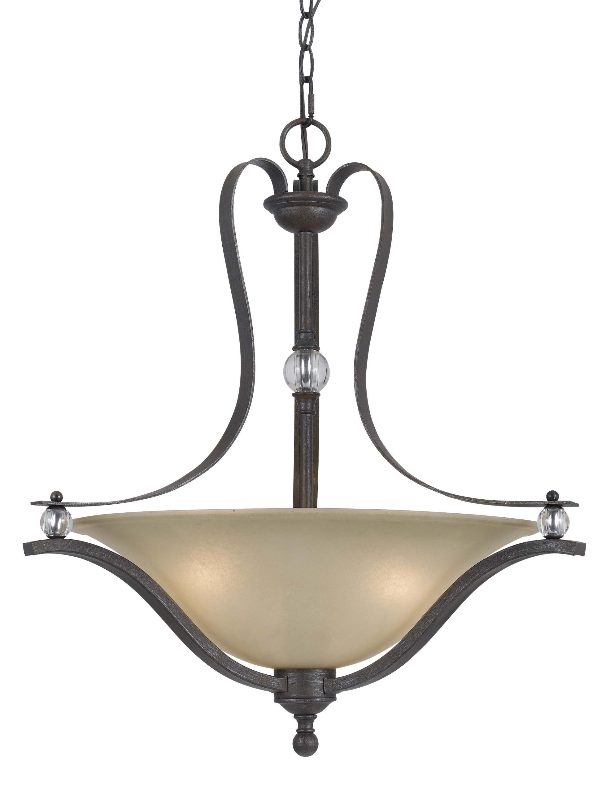 Riverton - 25" Height Three Light Pendant - Dark Bronze