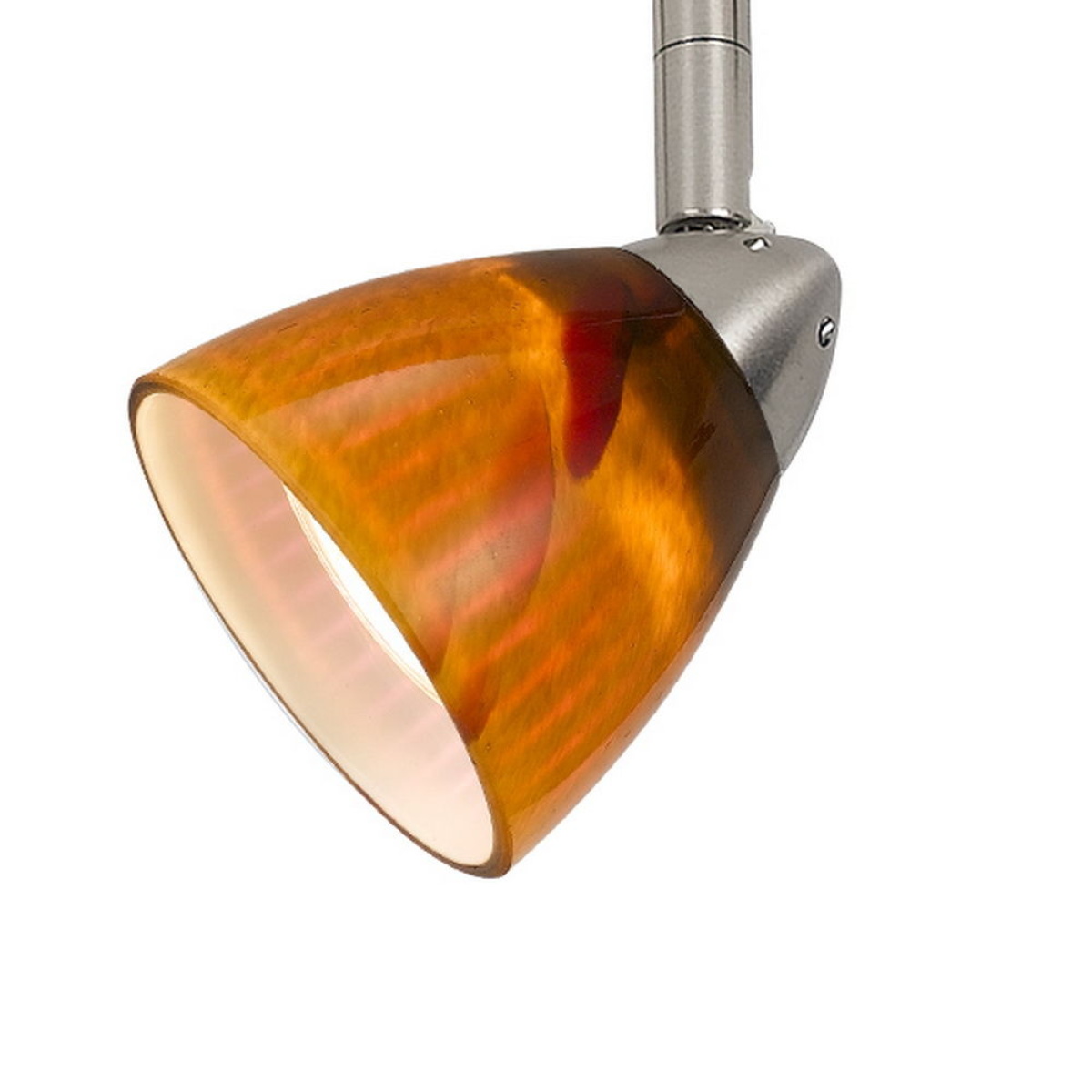 e1a12220a61858a251fbf3e2f11c324c 4.87" Height Serpentine Track Head With Shade - Orange & Brushed Steel - Image 1