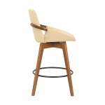 Baylor - 26" Swivel Bar Stool - Cream / Walnut - Image 3