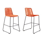 Shasta - 30" Outdoor Stackable Barstool (Set of 2) - Tangerine
