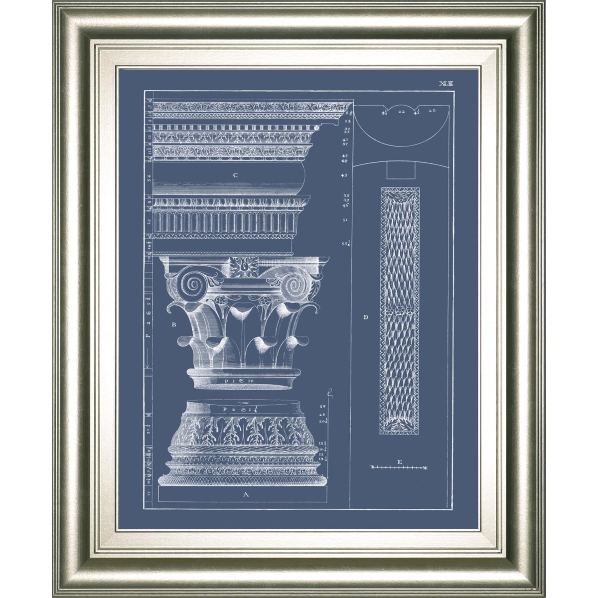 e56aca994818cfec12bed434b8140078 22x26 Column & Cornice Blueprint I By Vision Studio - Blue - Image 1