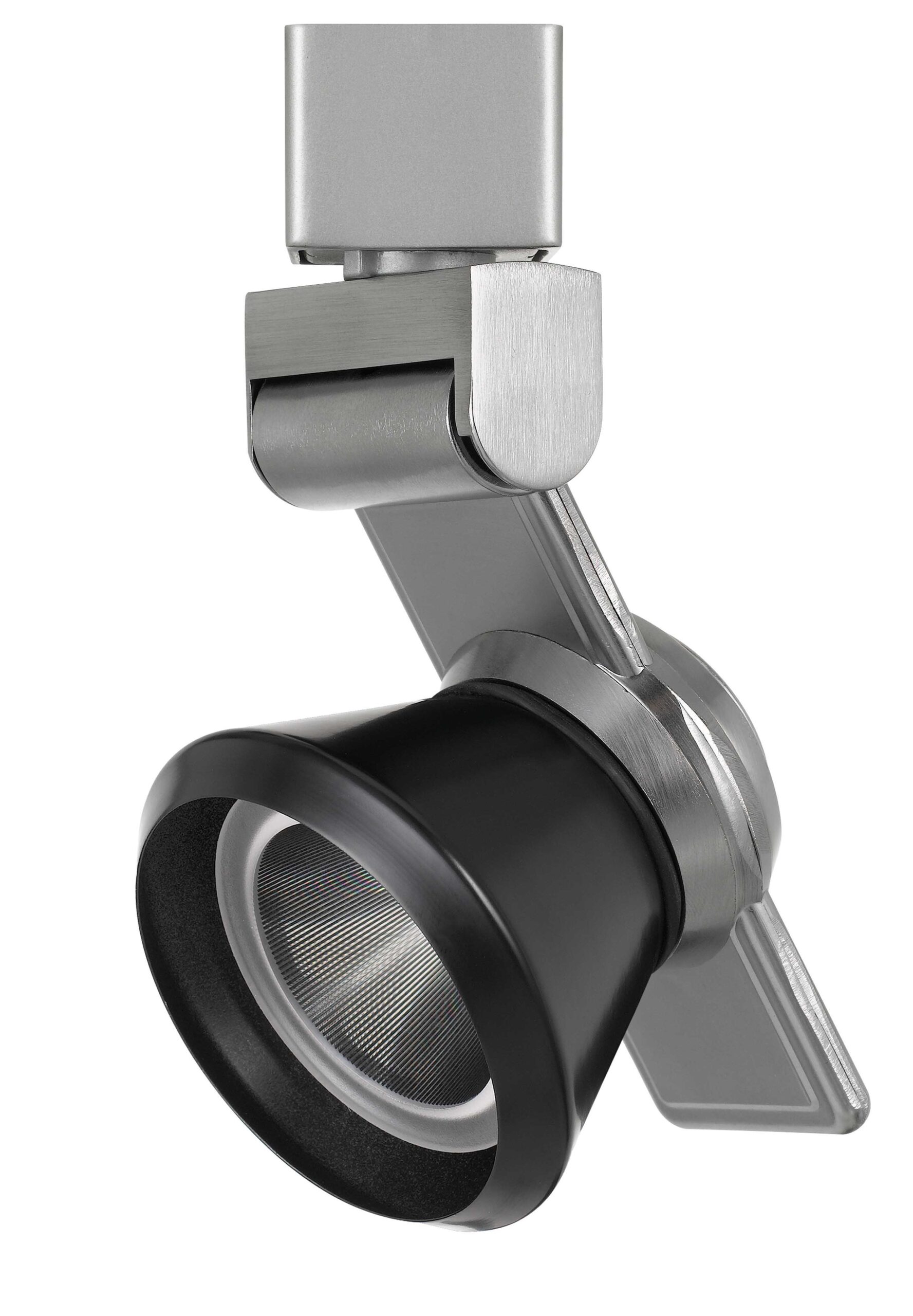 e59ec2a590f31c3cefdabb568b5328ab 6" Height Metal Track Head - Brushed Steel & Black - Image 1