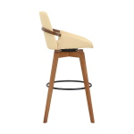 Baylor - 30" Swivel Bar Stool - Cream / Walnut - Image 3