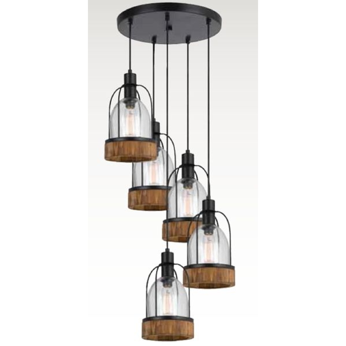 ebb8cc3341594235e9c3791e73c9d1ba Beacon - 22" Height Pendant Fixture - Dark Bronze & Wood - Image 1
