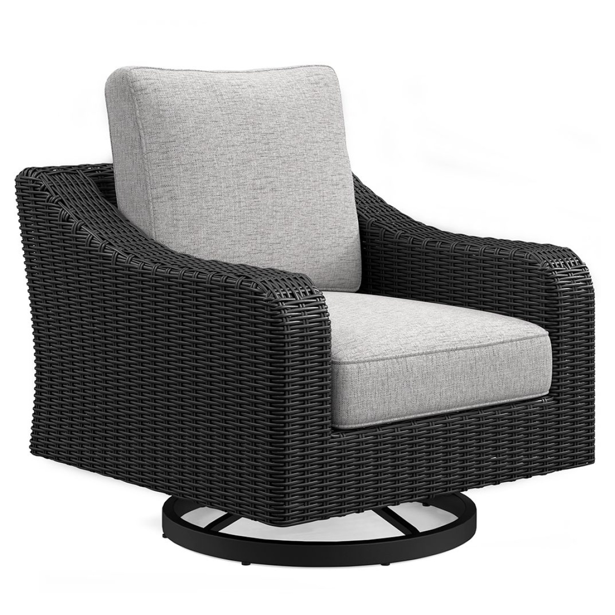eda8966bf411ce2e27d6111cd326f2fe Beachcroft - Swivel Lounge Chair - Black / Light Gray - Image 1