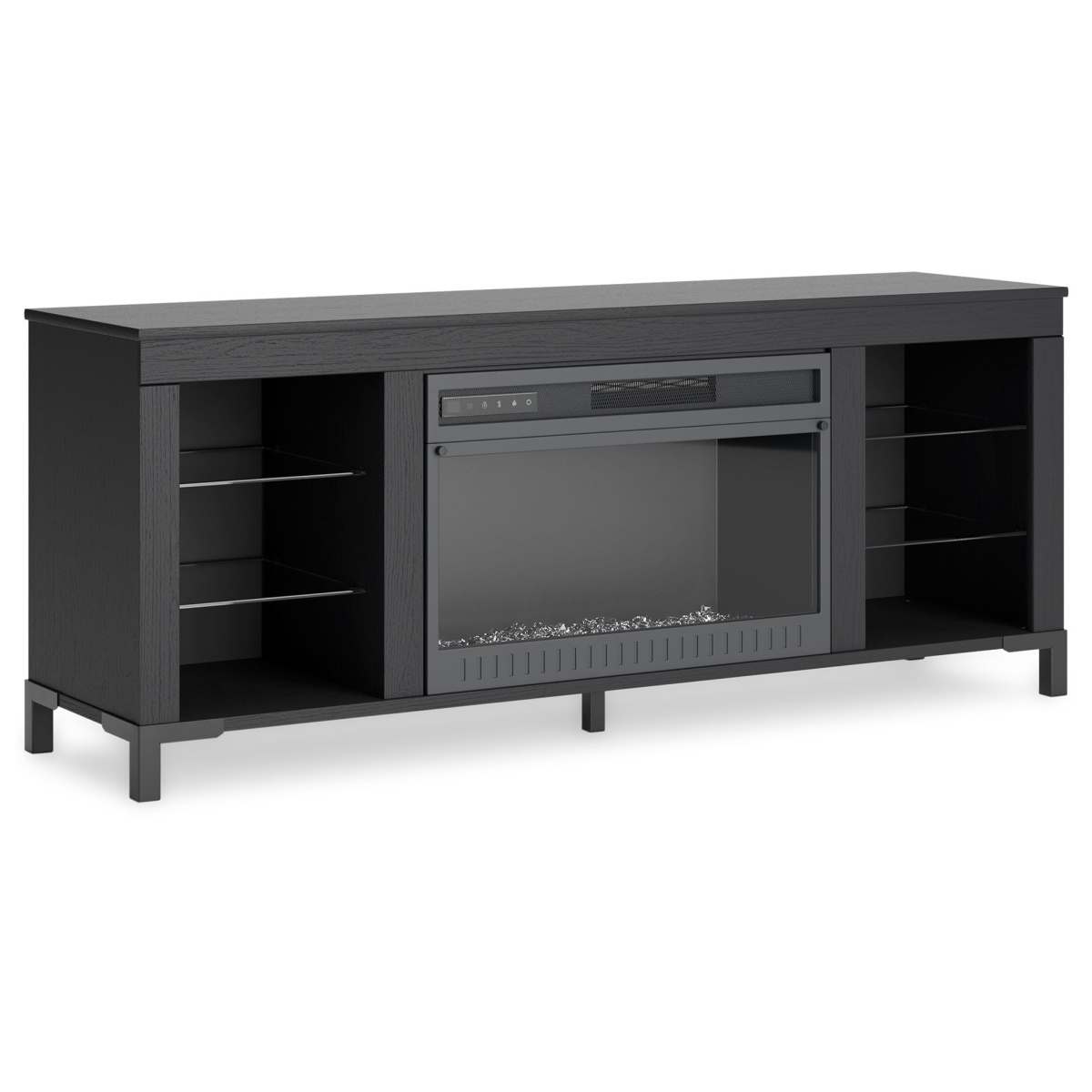 eedf7caebe93a496213d11dc14ccd83e Cayberry - TV Stand With Fireplace - Black - Image 1