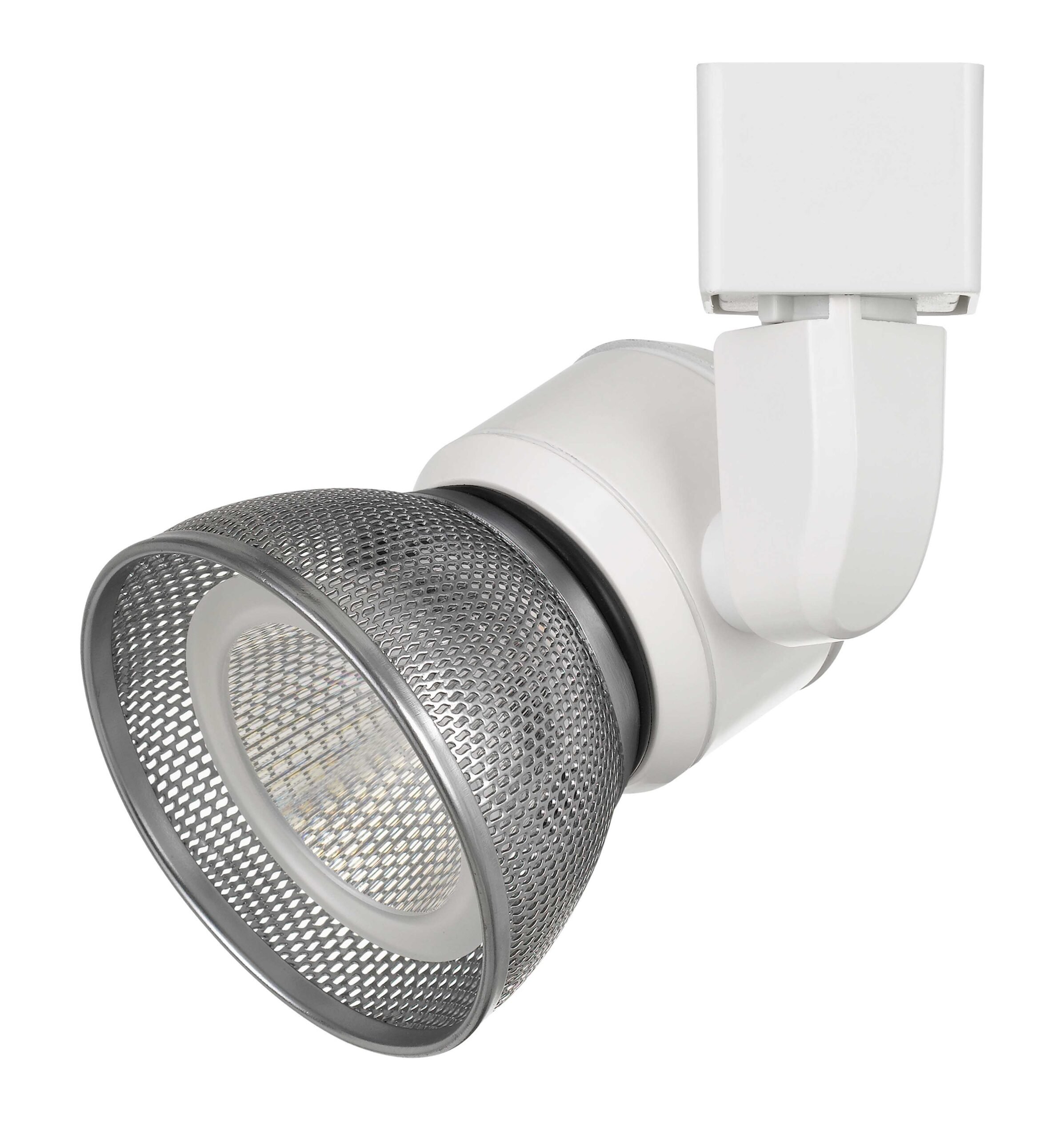 6.25" Height Metal Track Head - White & Brushed Steel - Mesh