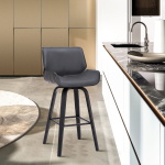 Tyler - 26" Counter Height Swivel Bar Stool - Gray / Black - Image 9
