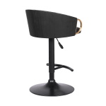 Solstice - Adjustable Swivel Barstool - Black Powder / Gold - Image 4
