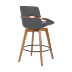 Baylor - 26" Swivel Bar Stool - Gray / Walnut - Image 4