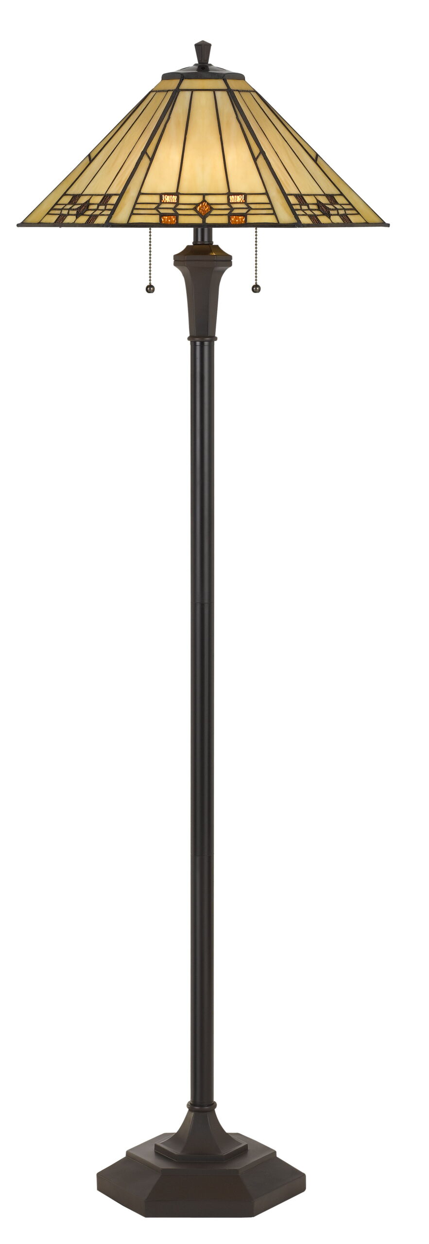 Tiffany - 60" Height Resin Floor Lamp - Matte Black