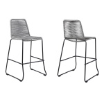Shasta - 26" Outdoor Stackable Counter Stool (Set of 2) - Gray
