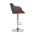 Toby - Adjustable Height Swivel Bar Stool - Walnut / Gray - Image 3