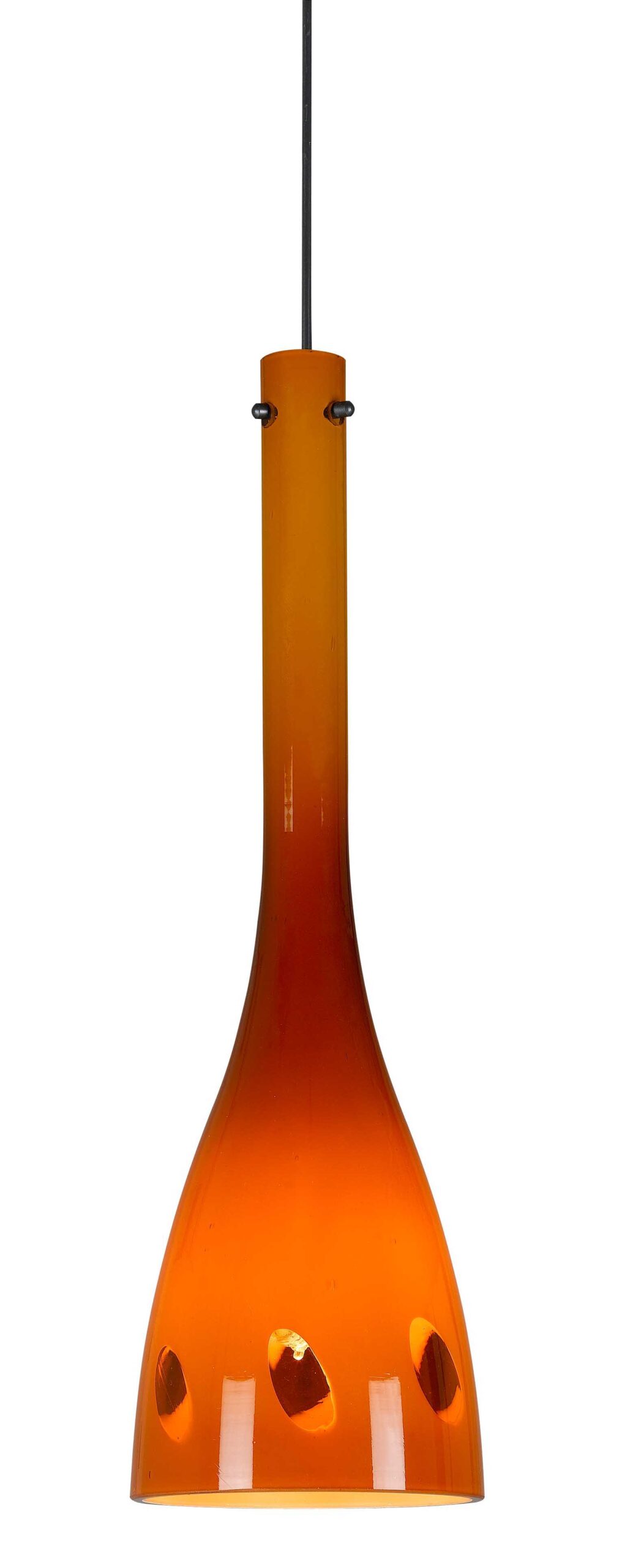 7.9" Height Glass and Metal Pendant With Brushed Steel Cord