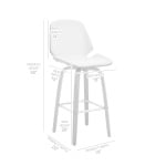 Arabela - 26" Swivel Bar Stool - Gray / Walnut - Image 11