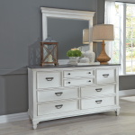 Allyson Park - 4 Piece Bedroom Set (King Panel Bed, Dresser & Mirror, Chest) - Wirebrushed White / Charcoal - Image 2