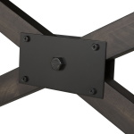 Double Bridge - 6 Piece Trestle Table Set - Dark Brown - Image 5