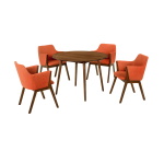 Arcadia - Round 5 Piece Dining Set - Orange
