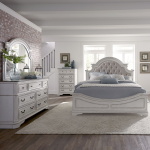 Magnolia Manor - 4 Piece Bedroom Set (King California Upholstered Bed, Dresser & Mirror, Chest) - White