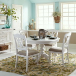 Summer House - 5 Piece Pedestal Table Set - Oyster White