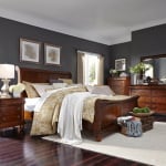 Rustic Traditions - 5 Piece Bedroom Set (California King Sleigh Bed, Dresser & Mirror, Chest, Nightstand) - Dark Brown