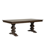 Armand - 5 Piece Trestle Table Set - Dark Brown - Image 4