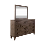 Americana Farmhouse - 4 Piece Bedroom Set (King Sleigh Bed, Dresser & Mirror, Nightstand) - Dusty Taupe - Image 3