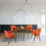 Arcadia - Round 5 Piece Dining Set - Orange - Image 9