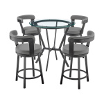 Naomi And Bryant - 5 Piece Counter Height Dining Set - Black / Gray