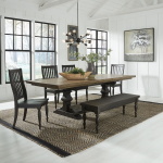 Harvest Home - 6 Piece Trestle Table Set - Black