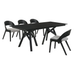 Cortina And Polly - 5 Piece Rectangular Dining Set - Black