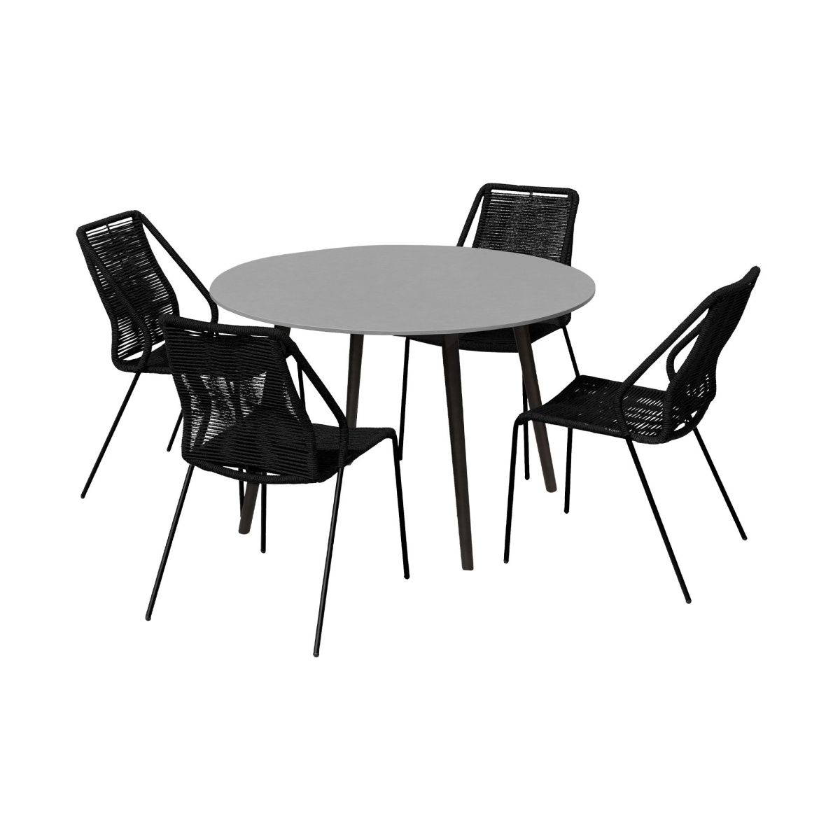 177f743e6d197274513226d73b67c3e6 Kylie And Clip - Outdoor Patio 5 Piece Dining Set - Black Eucalyptus - Image 1