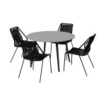 Kylie And Clip - Outdoor Patio 5 Piece Dining Set - Black Eucalyptus