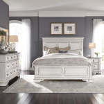 Abbey Park - 4 Piece Bedroom Set (King Panel Bed, Dresser & Mirror, Nightstand) - White
