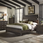 Thornwood Hills - 5 Piece Bedroom Set (Queen Panel Bed, Dresser & Mirror, Chest, Nightstand) - Rock Beaten Brown