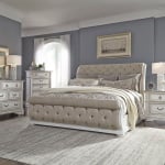Abbey Park - 5 Piece Bedroom Set (King Upholstered Sleigh Bed, Dresser & Mirror, Chest, Nightstand) - White