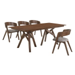 Cortina And Jackie - 5 Piece Rectangular Dining Set - Walnut