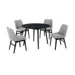 Arcadia - Round 5 Piece Dining Set - Gray / Black