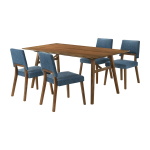 Channell - 5 Piece Dining Table Set - Blue
