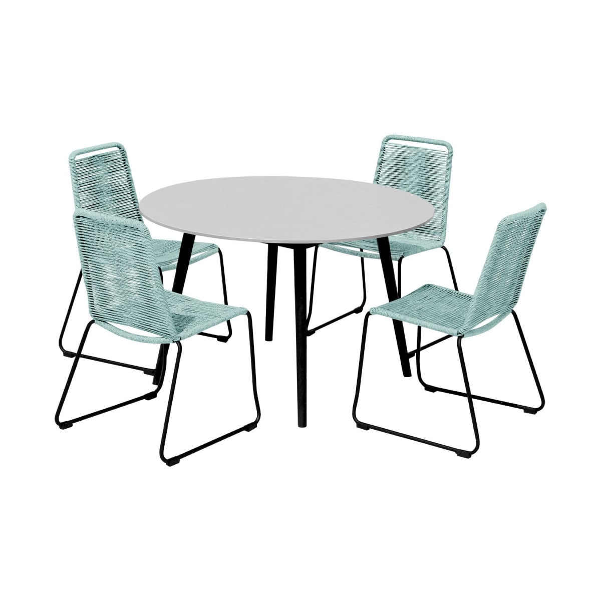 2f693a0326c9a894ba4e90b23ce39cf1 Kylie And Shasta - 5 Piece Patio Outdoor Dining Set - Wasabi / Black Eucalyptus - Image 1