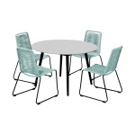 Kylie And Shasta - 5 Piece Patio Outdoor Dining Set - Wasabi / Black Eucalyptus